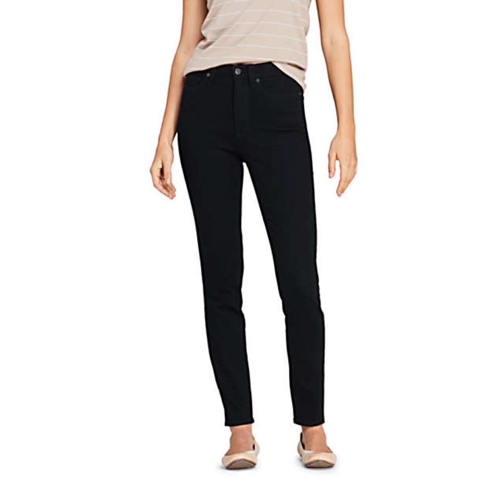 Lands-End High Rise Slim Ankle Jeans